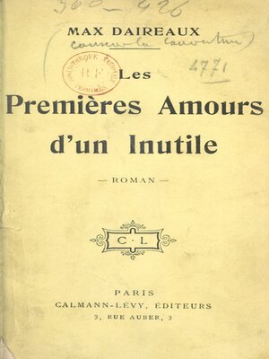 cover image of Les premières amours d'un inutile